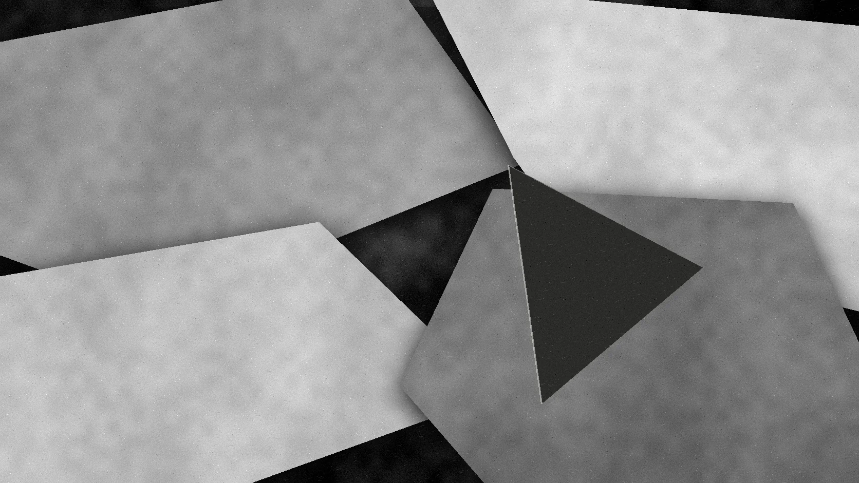 Overlapping paper planes form a dark aperture in an original Einhar print