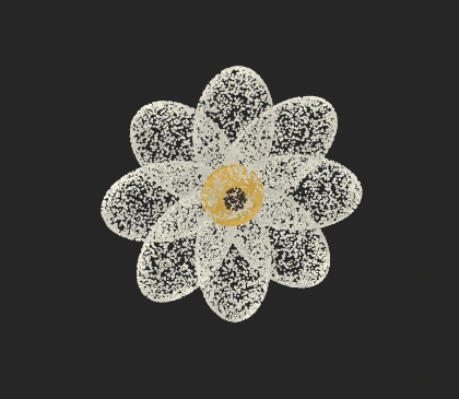 Cream grain-rendered bloom made with Grainform